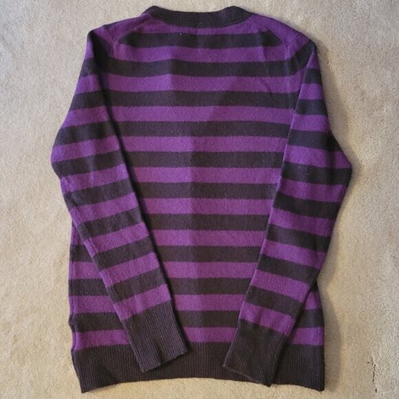 GAP Button Down Purple Striped Cardigan Sweater Women's Size Small - Picture 8 of 10